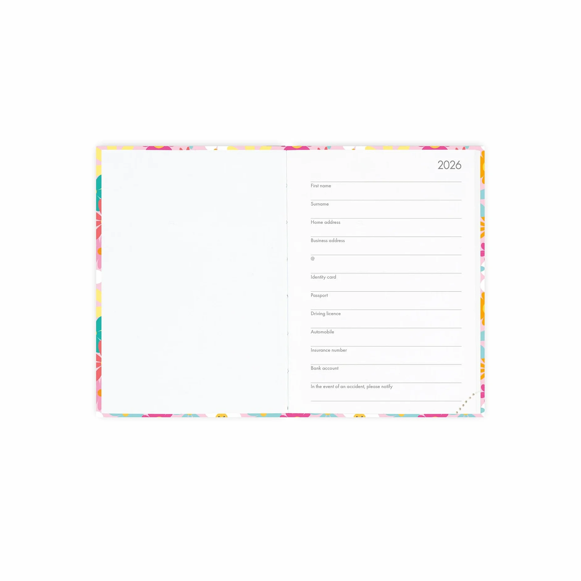 Legami Agenda journalier photographique 2025-2026 Daisy 16 mois 9,5 x 13,5 cm fermeture élastique papier FSC