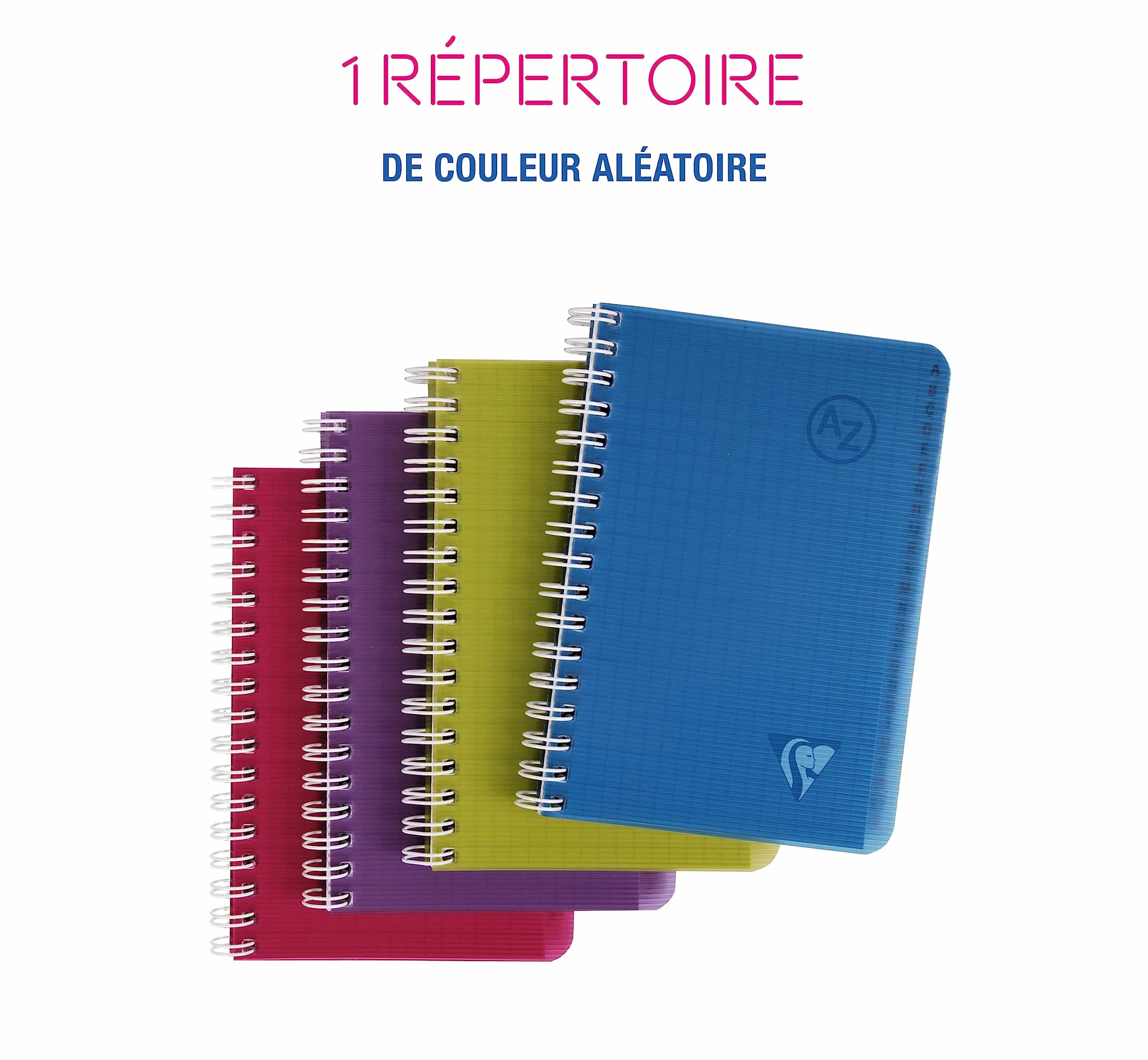 Clairefontaine Linicolor Répertoire à Spirale 9x14 cm 100 Pages Petits Carreaux Papier Blanc 90 g Couverture Polypro Transparent