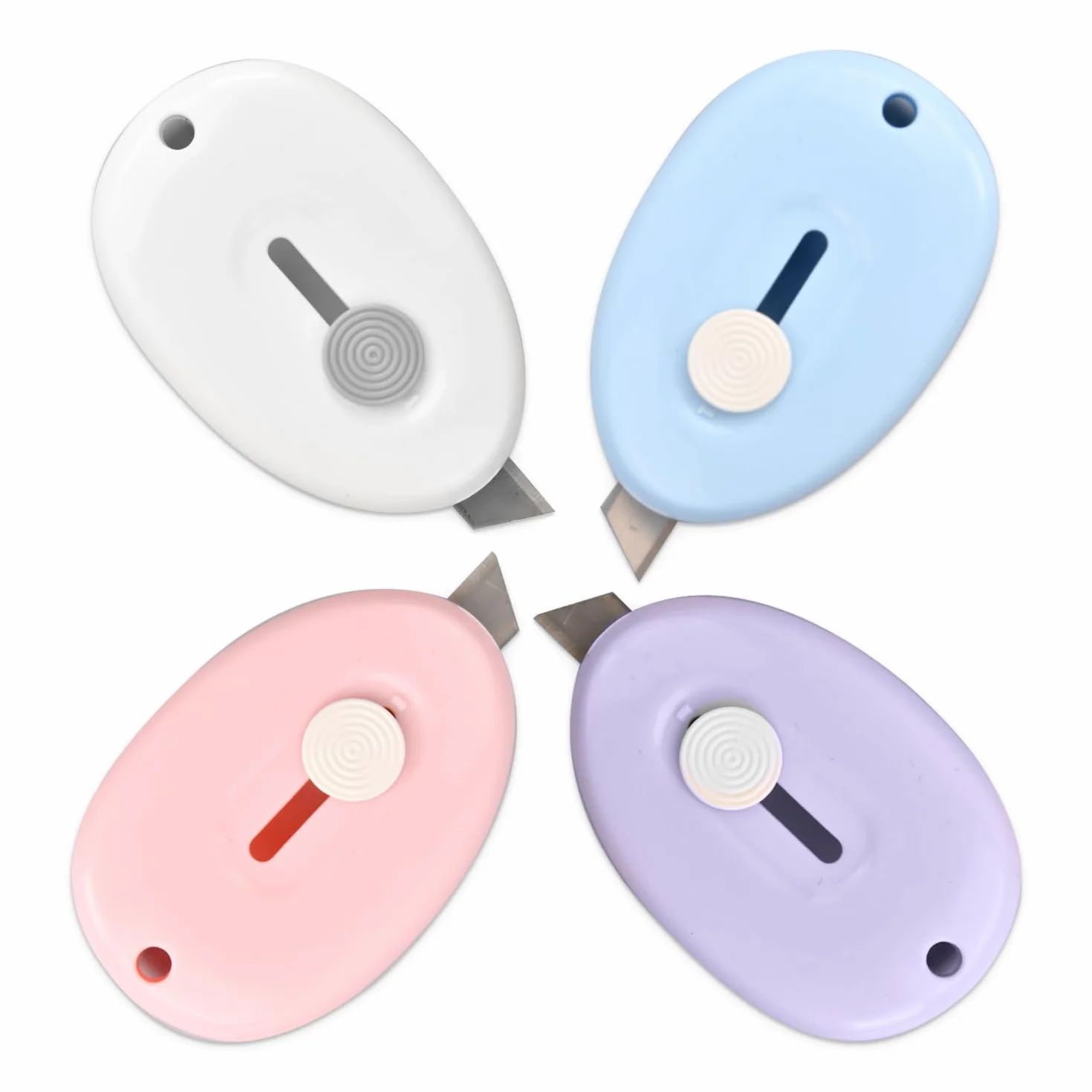 Ouvre-lettres 4 Pièces, Mini Couteaux de Poche, Ouvre Enveloppe en Plastique Rétractable pour Courrier