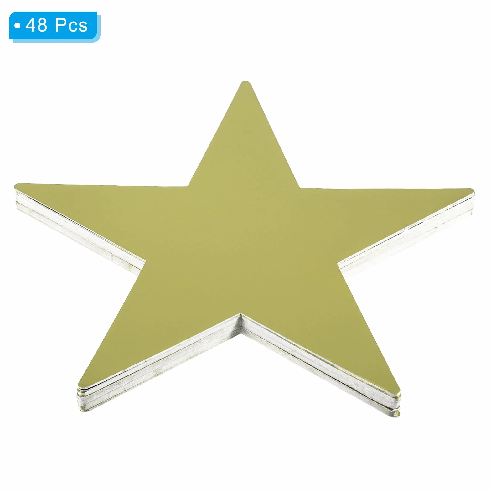 PATIKIL 11" Découpes en Forme d'Étoile, Lot de 48 Étoiles en Papier Double Face Doré pour Décoration de Classe et Artisanat DIY