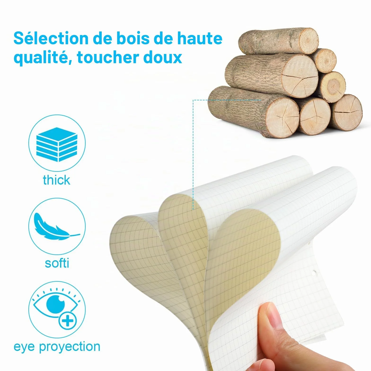 Feuilles A5 Grands Carreaux 180 Feuilles Papier A5 Copies Doubles Perforées Recharges pour Agendas