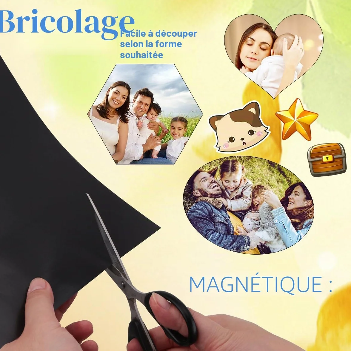 LLPT Papier Magnétique Imprimable 12 Feuilles Mat 15x21cm pour Imprimante Jet d'Encre
