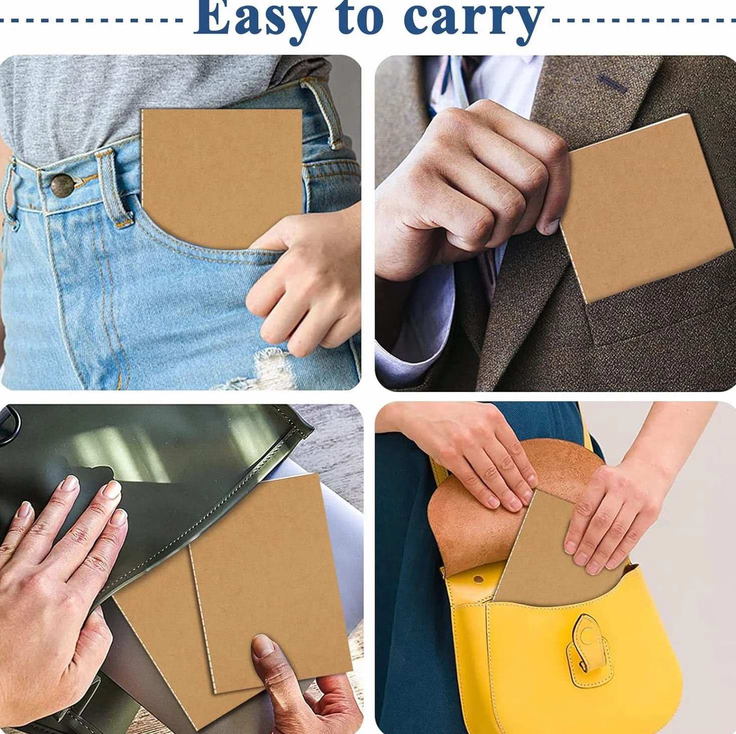 Lot de 24 Petit Carnet de Notes 13 x 9 cm Mini Bloc Note Couverture Kraft 36 Pages Ligné Brun
