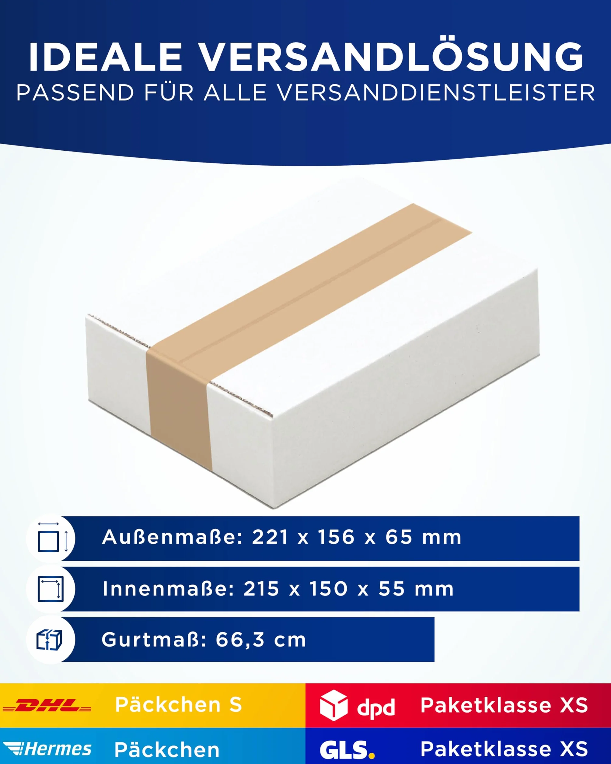 Cartons d'expédition 215 x 150 x 55 mm blanc simple paroi 400 pièces