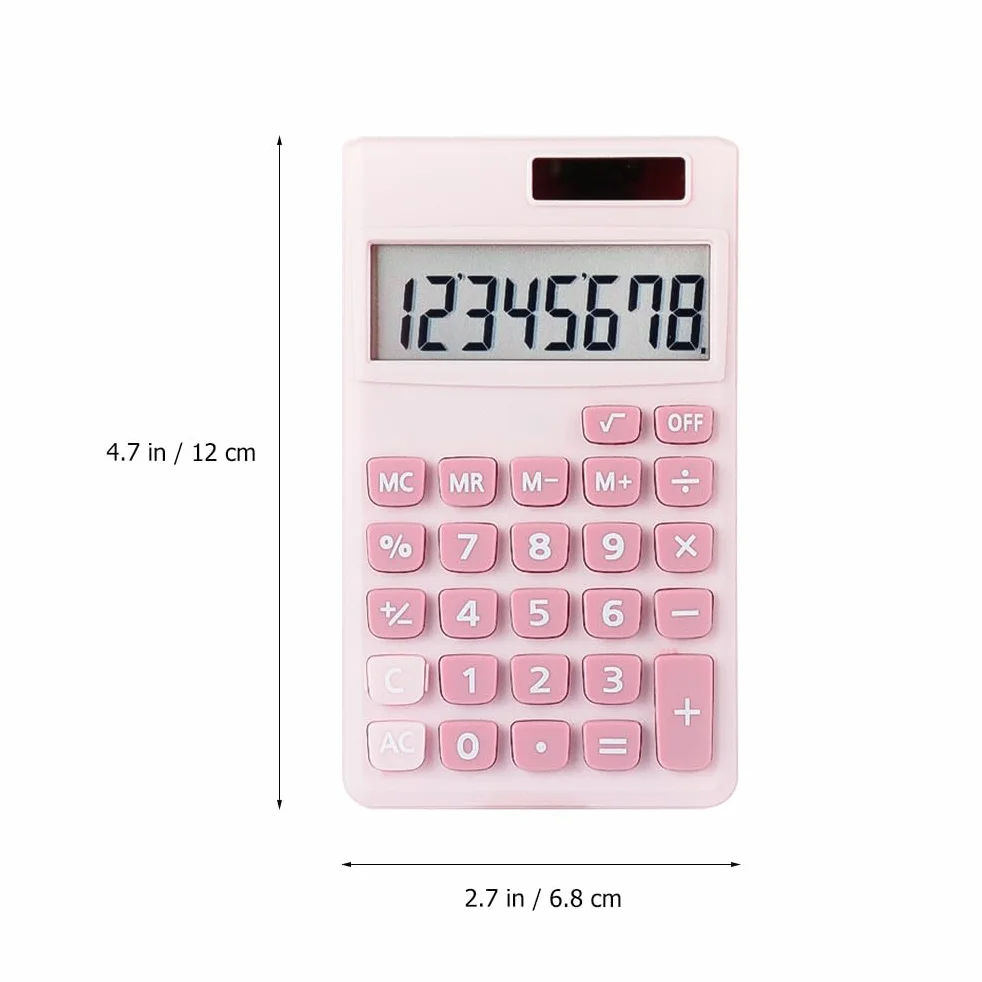 NUOBESTY Calculatrice Solaire Mini Portable Rose pour Étudiants Bureau