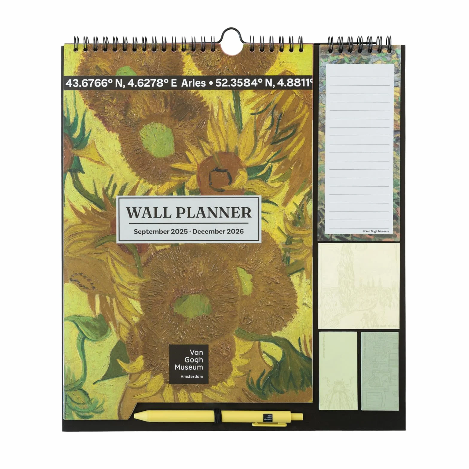 Calendrier Van Gogh 2025 2026 Grupo Erik Planificateur Mensuel 16 mois Familial avec Crochet