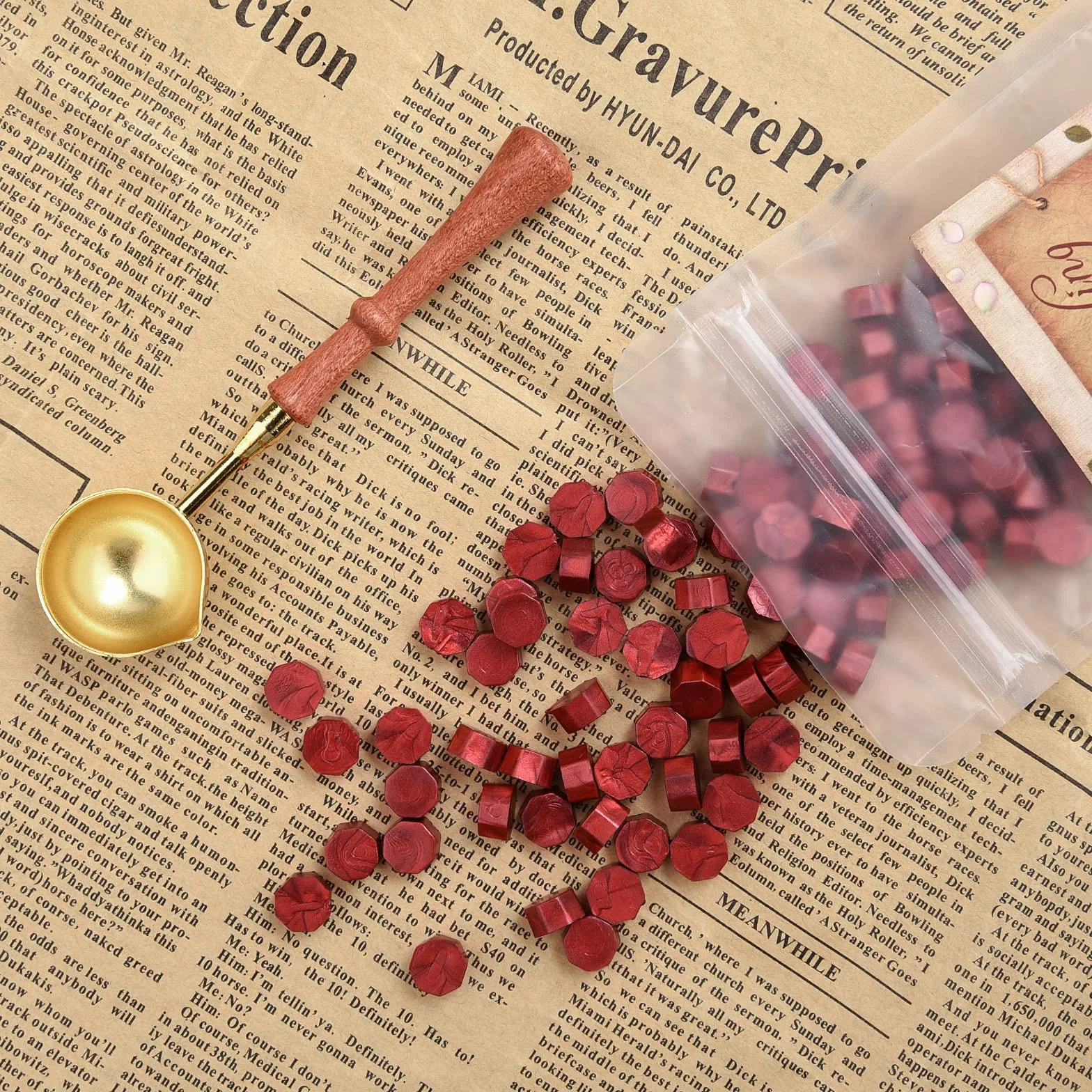 ASTARON 300 perles de cire pour cachet, kit avec cuillère pour invitations et emballages