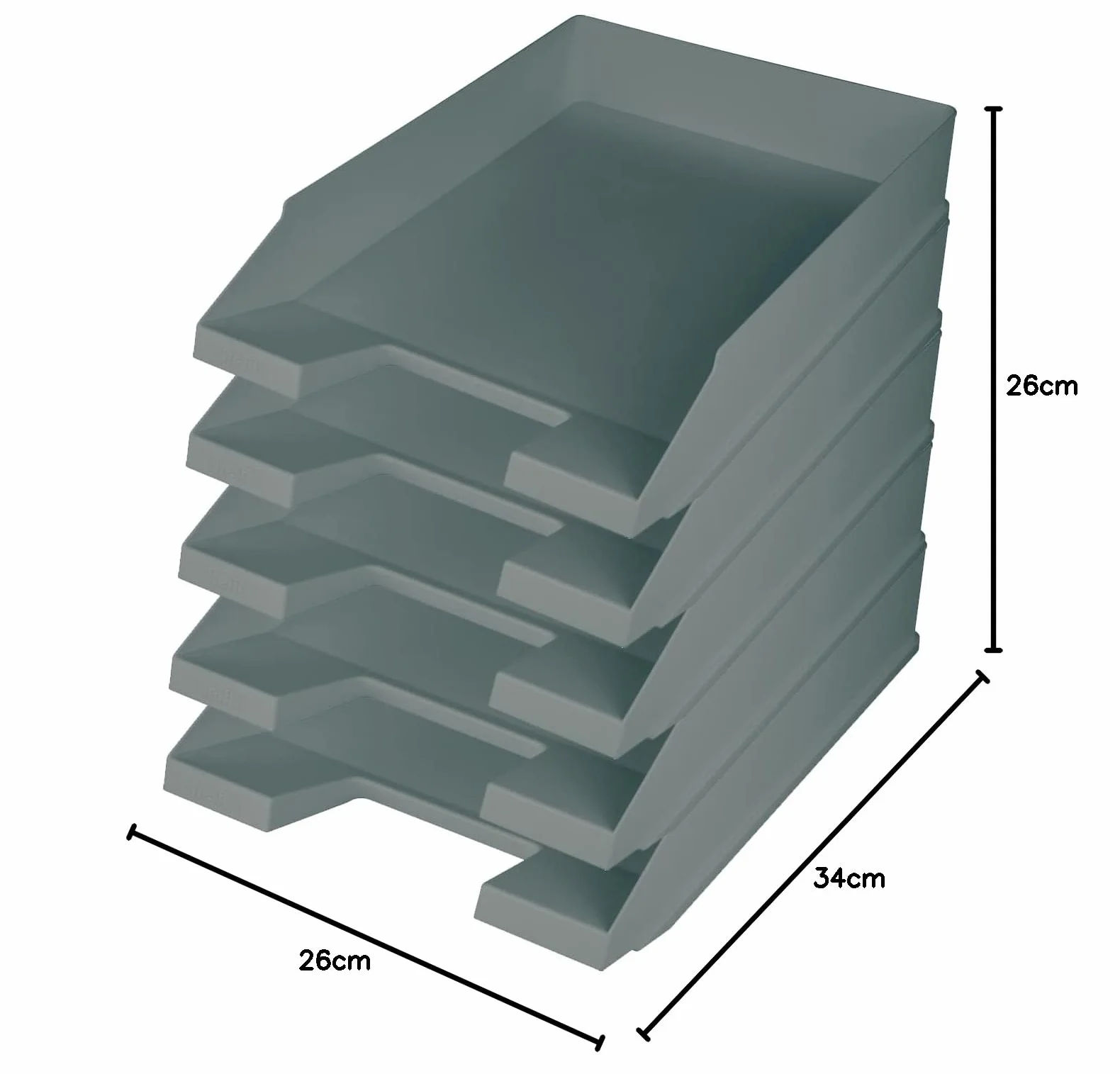 Helit Corbeille à courrier DIN A4-C4 plastique recyclé Ange Bleu gris clair 5 pièces