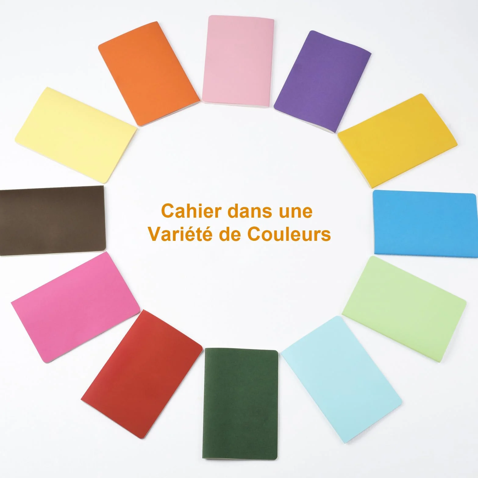Cahiers Vierge Couverture Couleur, 12 Blocs 60 Pages, Bloc-Notes Couverture Souple pour Bureau École Études