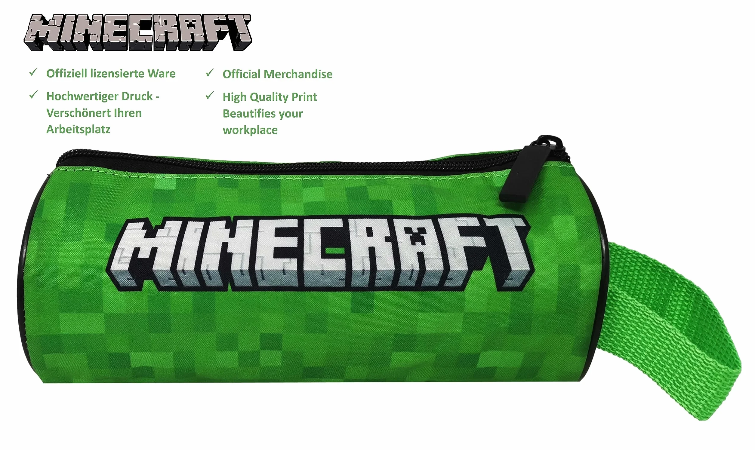 Theonoi Minecraft Trousse à crayons enfant Creeper vert 22 x 9 cm