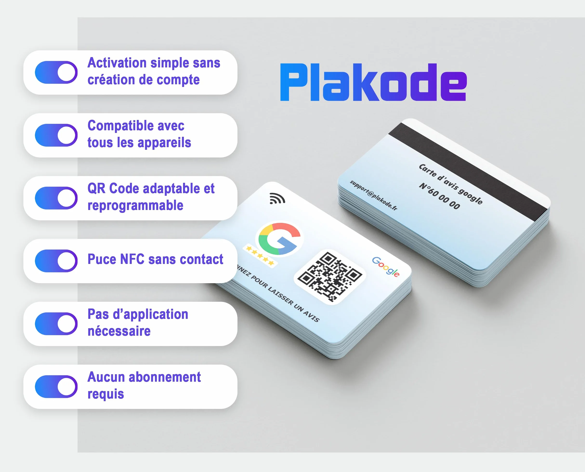Carte Google Avis NFC QR Code Collectez Avis Clients Format Carte Visite Entreprises Commerces