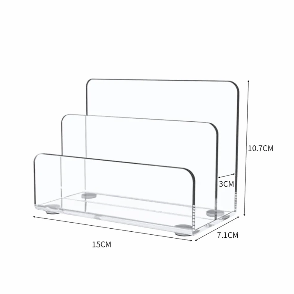 JIHUOO Porte-documents acrylique transparent 2 sections bureau rangement table