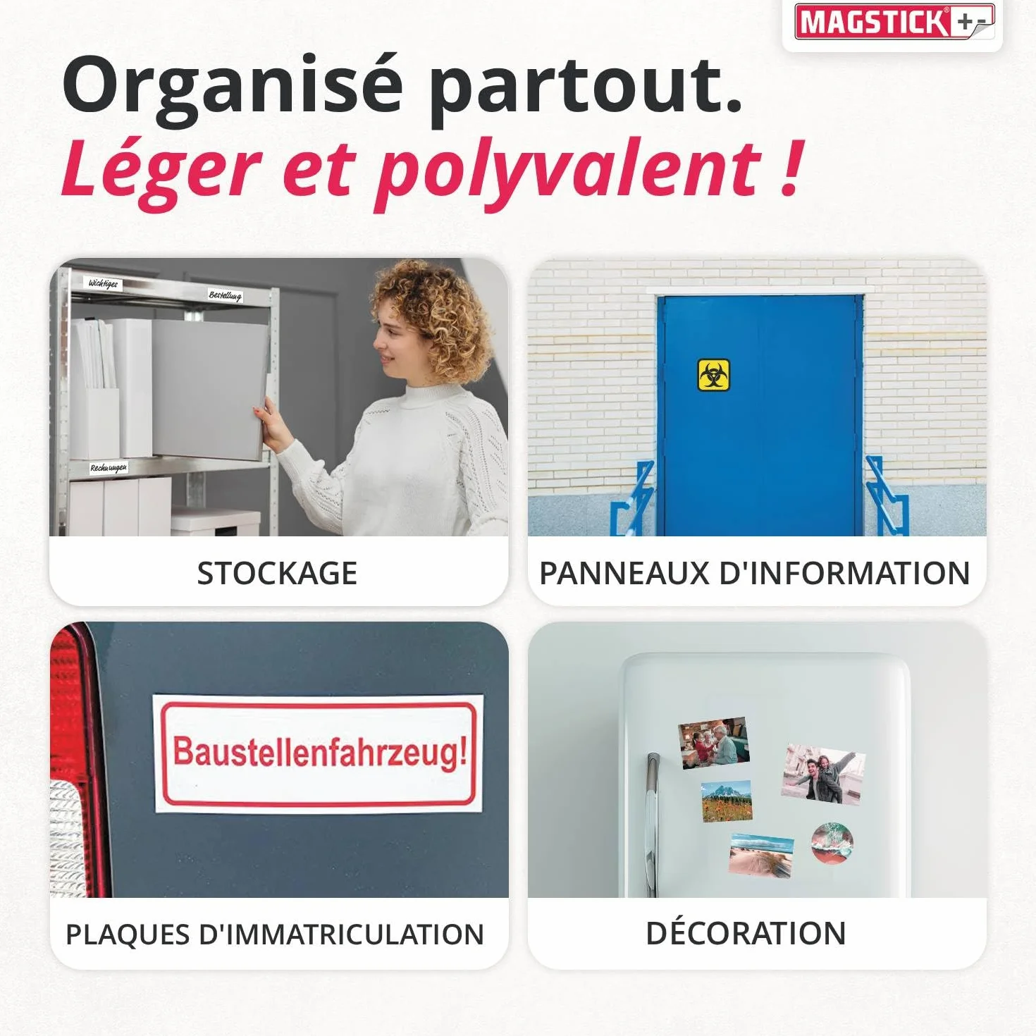 Papier magnétique A4 blanc 10 feuilles imprimable jet d'encre DIY