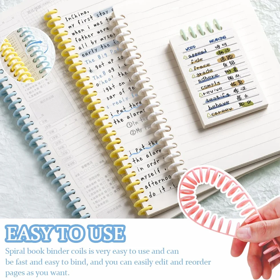 Peignes de Reliure en Plastique 12mm 30 Trous Spirales Multicolore pour DIY Cahier Scrapbooking