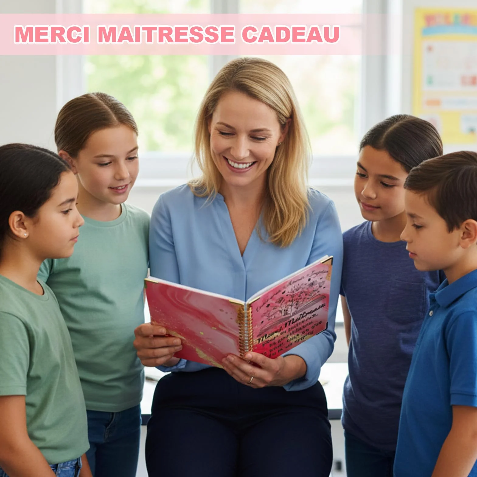 Echehi Merci Maîtresse Cadeau Avec Carnet A5 Stylo Porte-Clés Coffret Cadeau Maitresse d'École Fin d'Année
