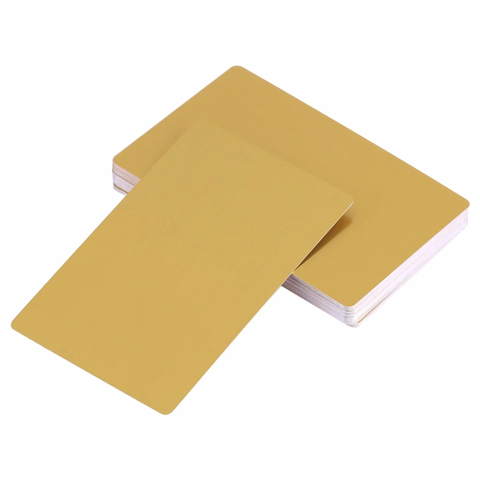 Cartes de Visite en Métal Vierges Alliage d'Aluminium 50 Pièces Jaune