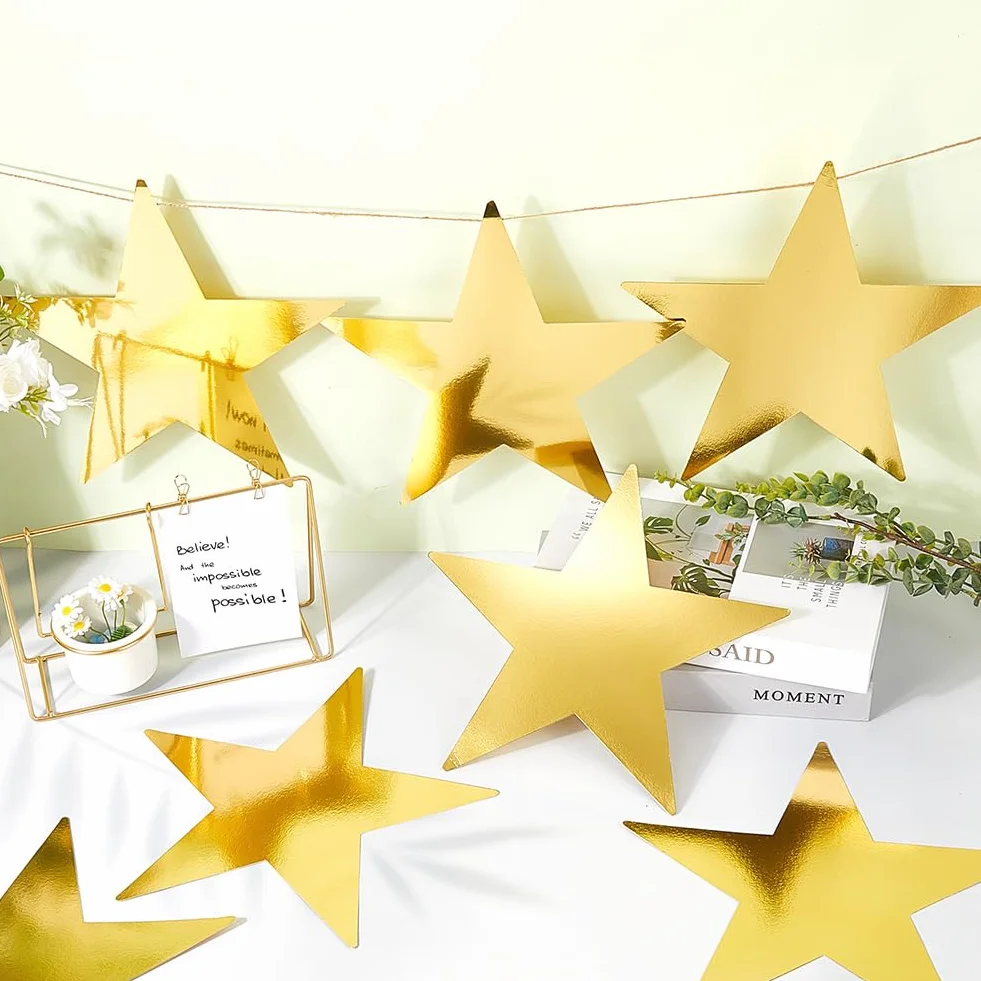 Papier Pailleté Étoile Dorée 11 cm 36 Pièces Décoration Bricolage Artisanat