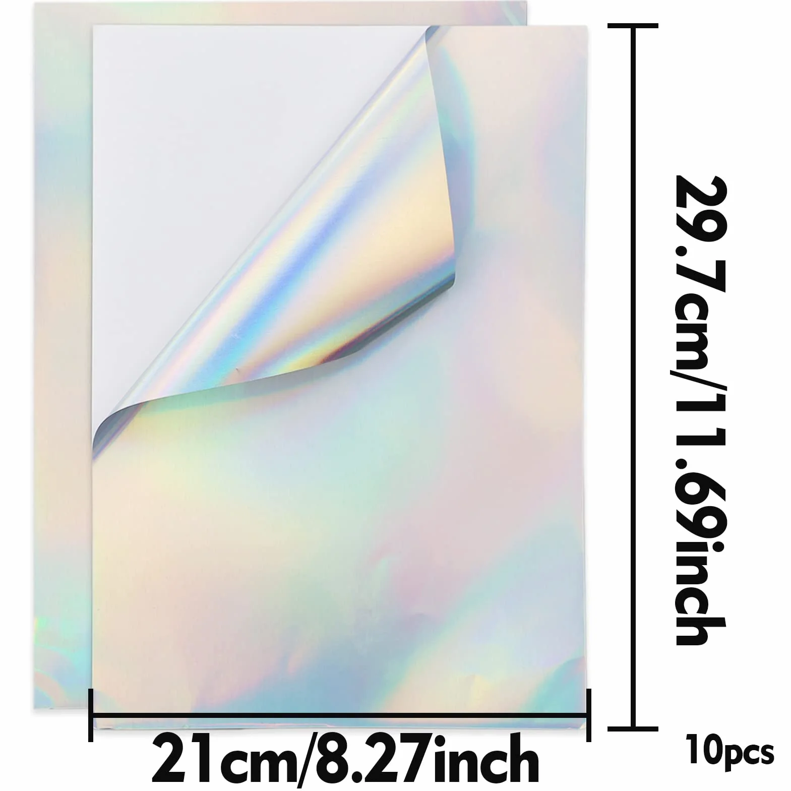 Papier autocollant holographique A4 imprimable en vinyle imperméable séchage rapide lot de 10