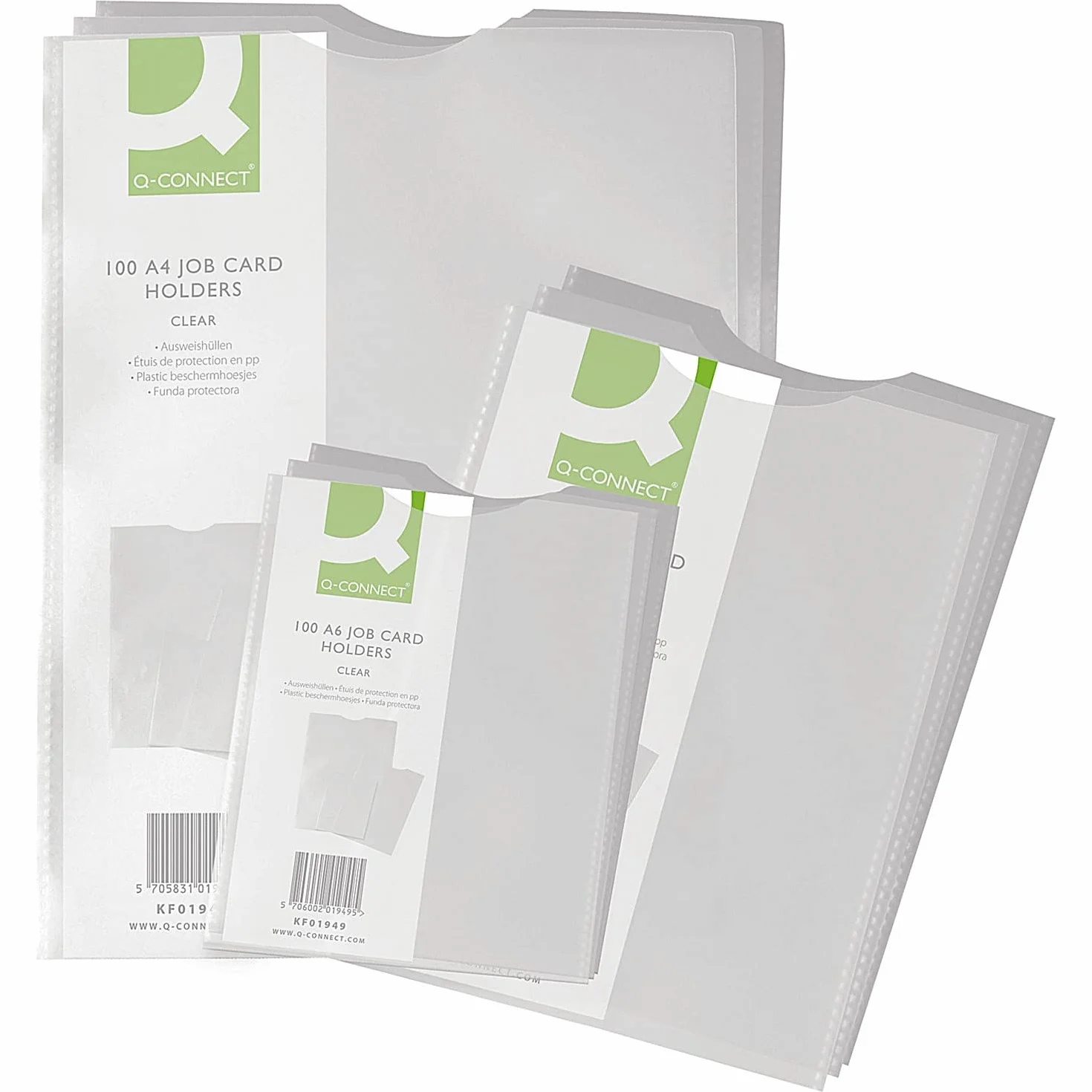 Q-Connect Pochette pour cartes A5 Lot de 100