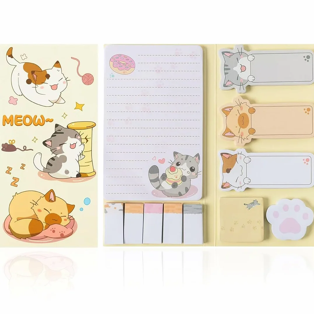 Blocs de notes autocollantes motif chat kawaii 550 pièces papeterie fournitures scolaires