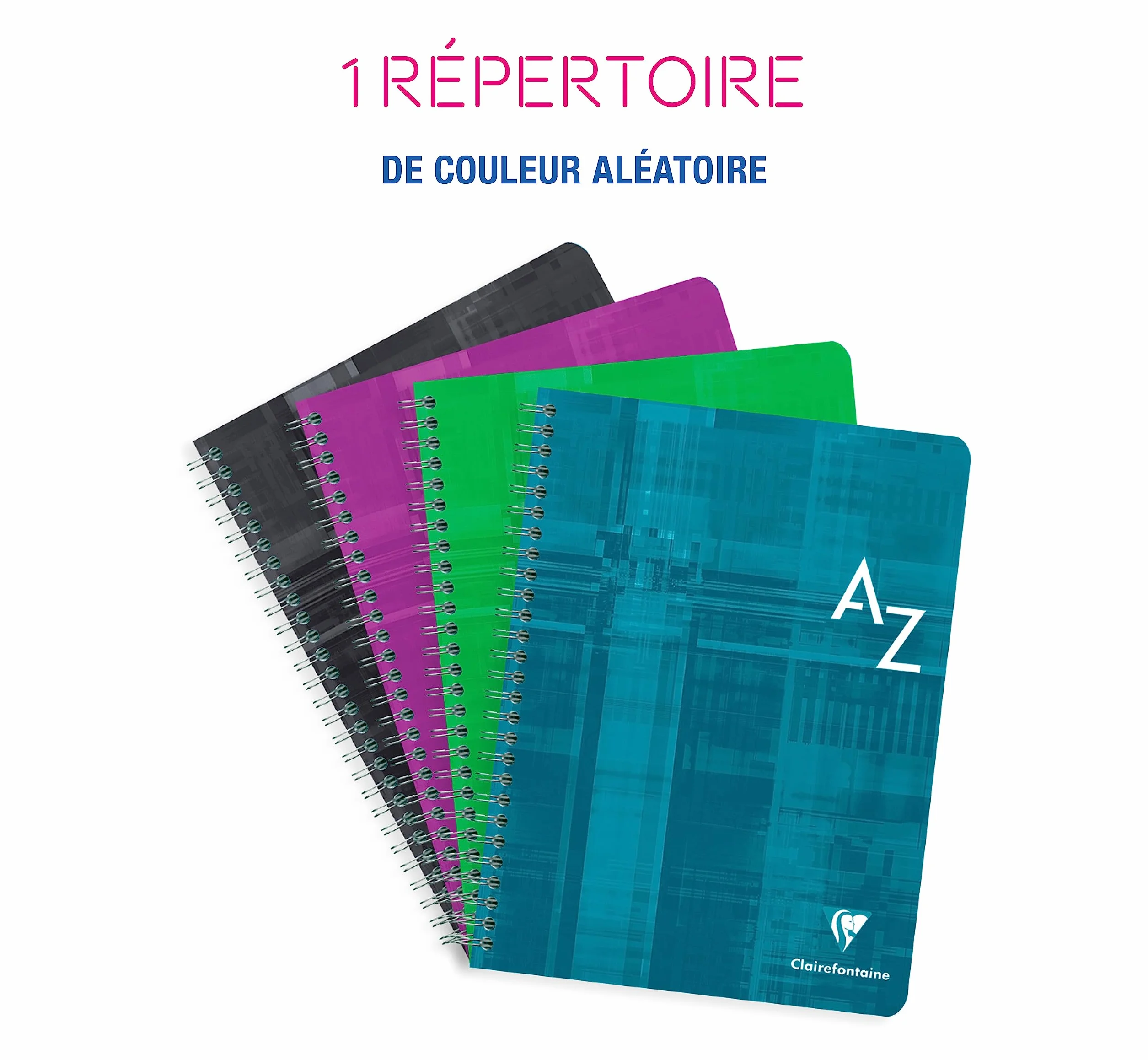 Clairefontaine Répertoire à Spirale 17x22 cm 180 Pages Petits Carreaux Papier Blanc 90 g Couverture Carte Pelliculée