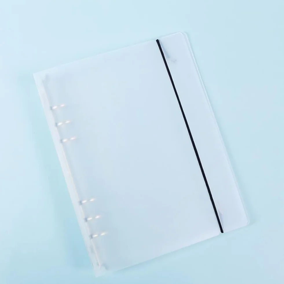 Couverture de Classeur A5 Transparent 6 Anneaux Plastique Protection