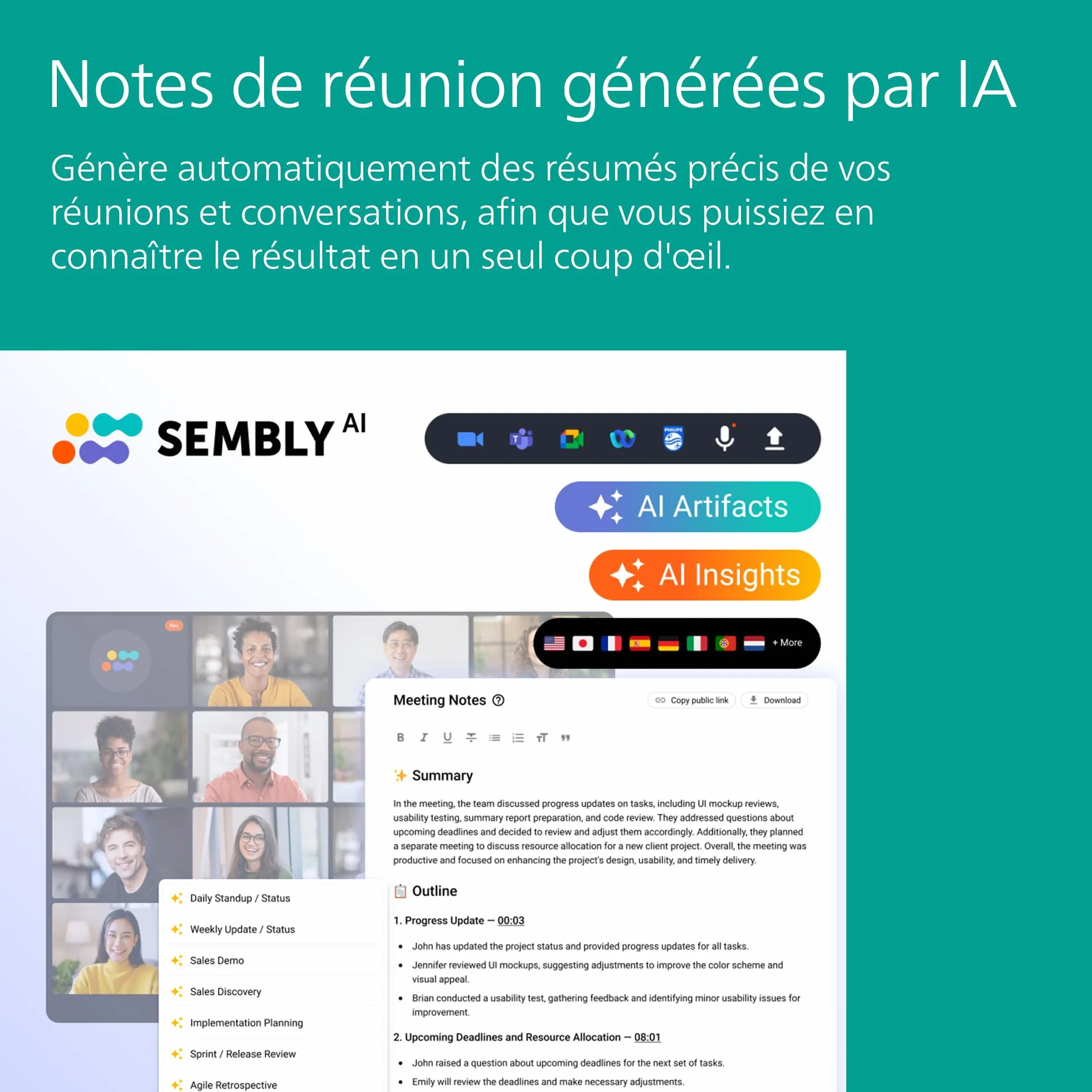 Philips VoiceTracer DVT1600 Stylo enregistreur 32 Go Sembly AI Transcription résumés