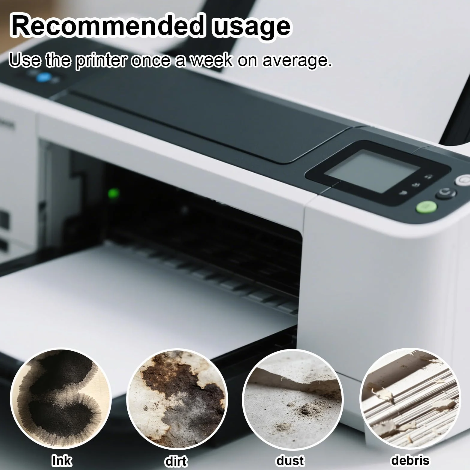 Papier de Nettoyage Pour Imprimante 28,5x21cm, Convient à la Plupart des Imprimantes à Jet d'Encre et Laser, Élimine Poussière des Rouleaux