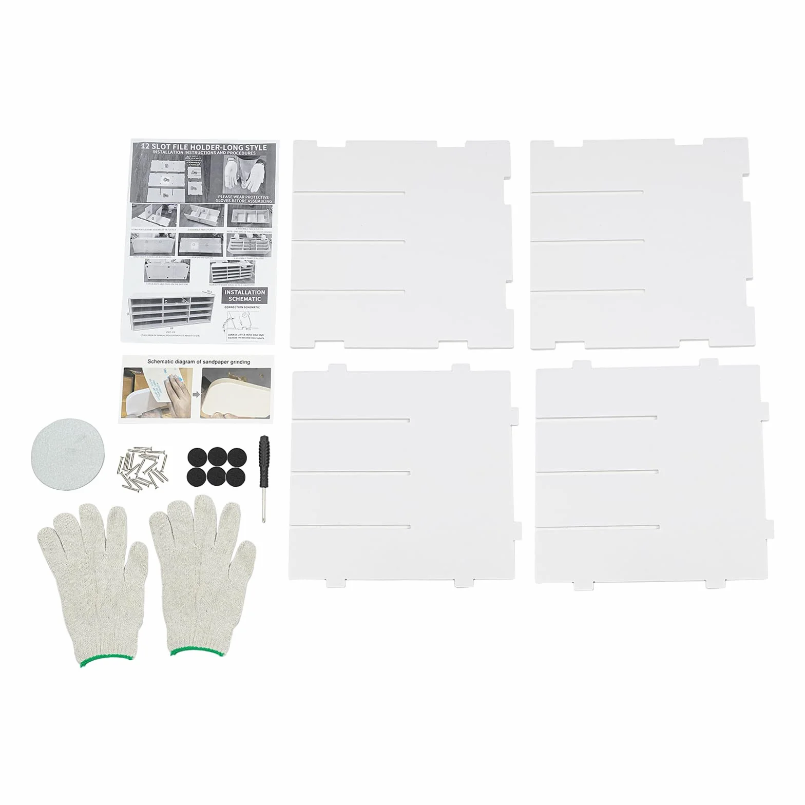 Porte-lettres 12 compartiments PVC Autonome Organiseur bureau 80 x 30,8 x 30 cm Blanc