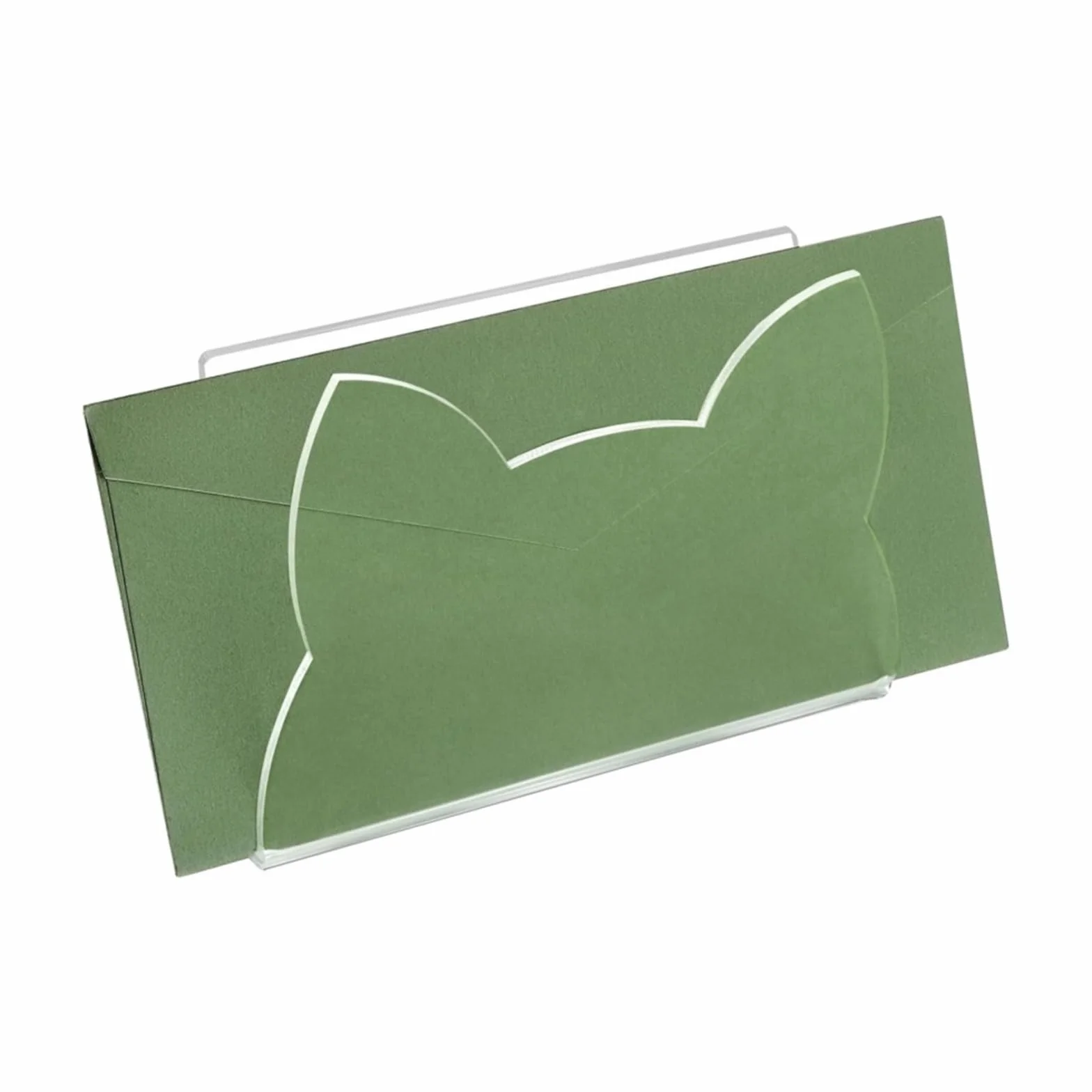 Porte-lettres chat acrylique transparent 15 x 5,5 x 10 cm organiseur enveloppes bureau