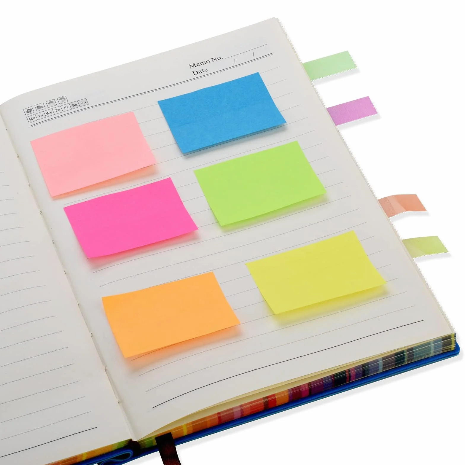 Blocs Feuillets Autocollants 51x38mm 6 Couleurs 100 Feuillets par Bloc - 12 Blocs
