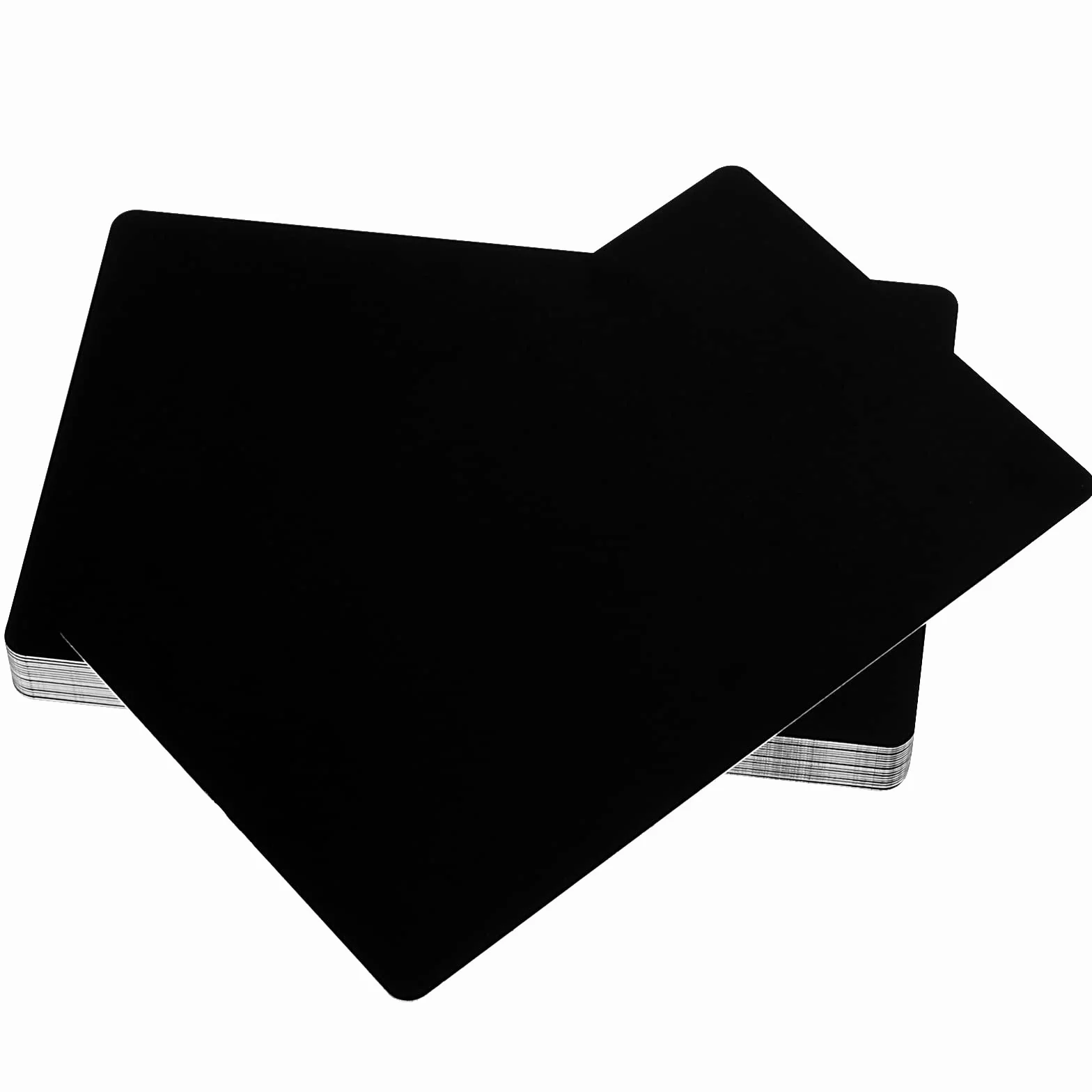 Lot de 100 Cartes de Visite en Métal Noir Aluminium Gravure Laser Professionnelles 86 x 54 x 0,21 mm