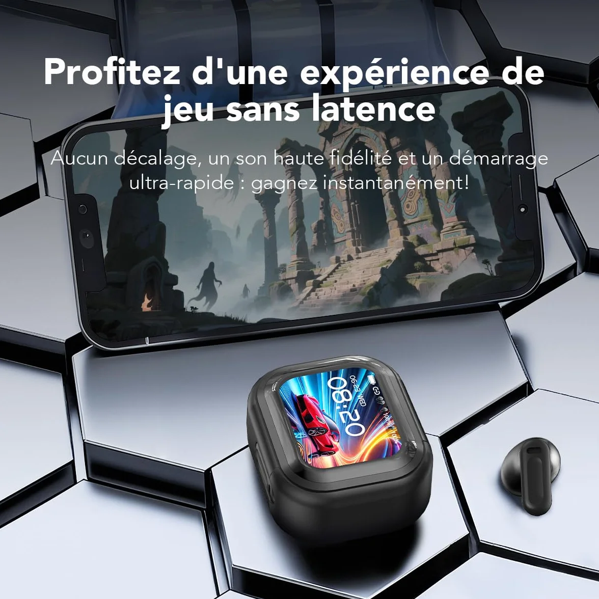 NE20 Ecouteur Traducteur Instantané IA 165 Langues 7 Modes Bluetooth 6.0 Écran Tactile Autonomie 60h