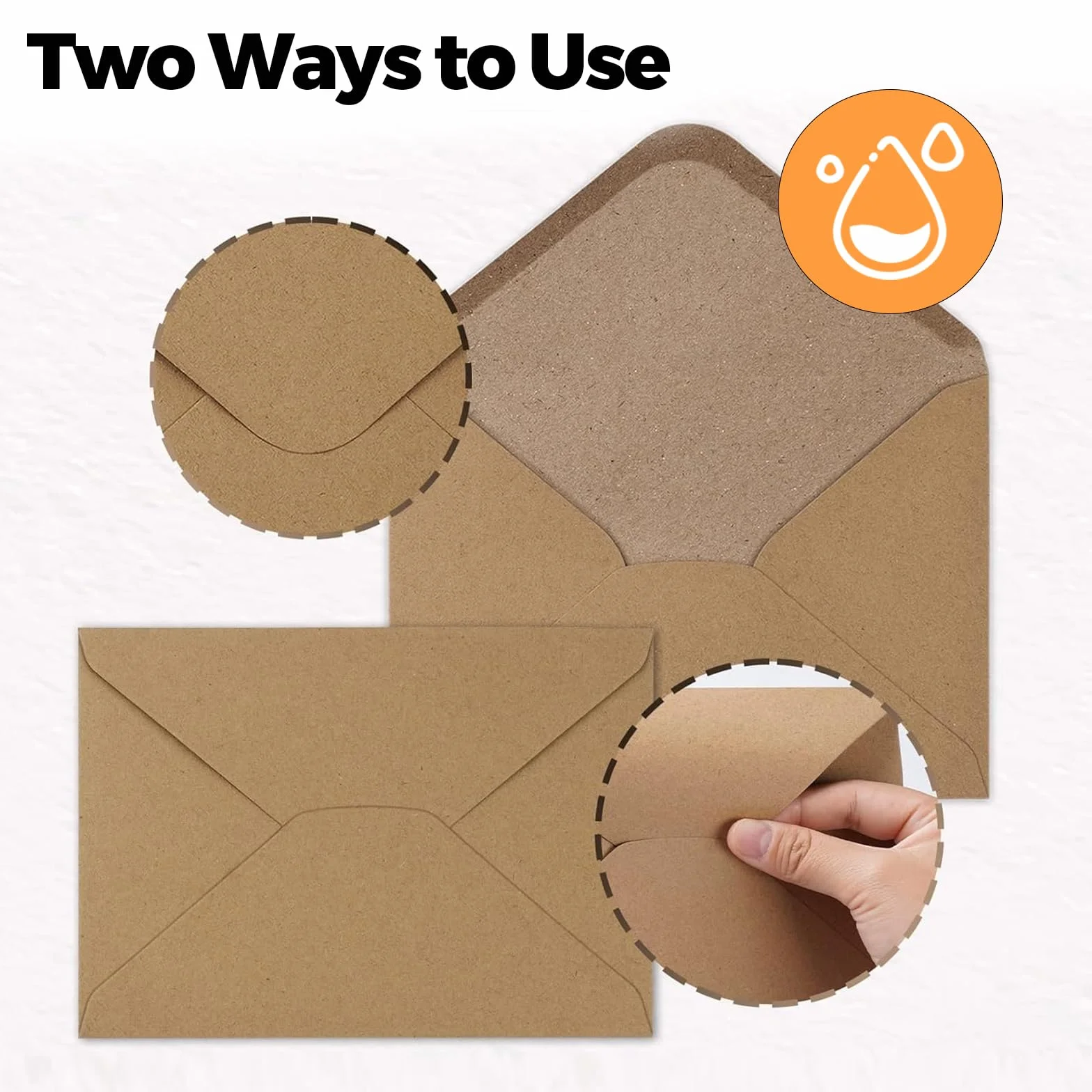 Enveloppes en Papier Kraft DIN C6 162 x 114 mm 100 pièces