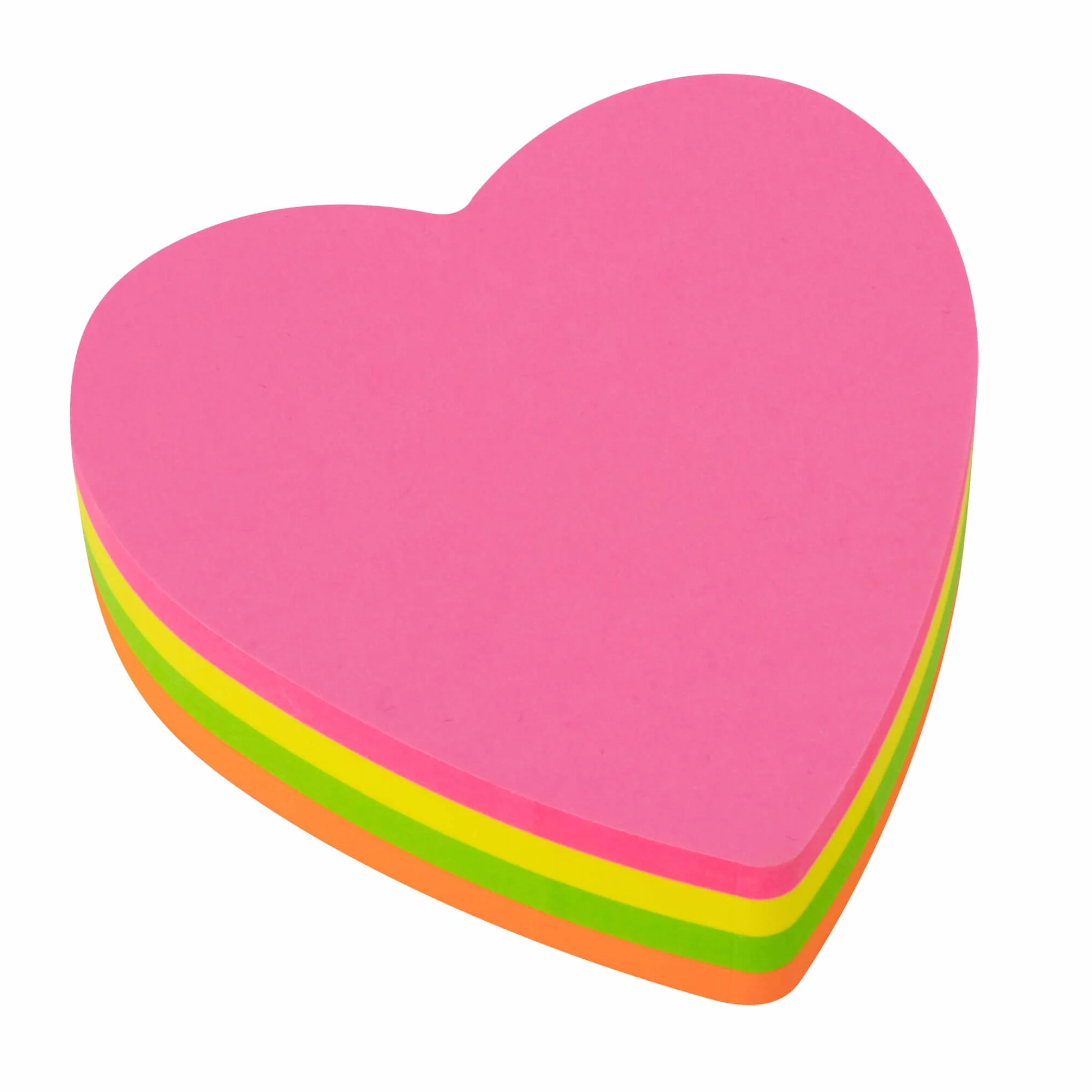 APLI Notes adhésives cœur 70 x 70 mm bloc 200 feuilles 4 couleurs fluorescentes
