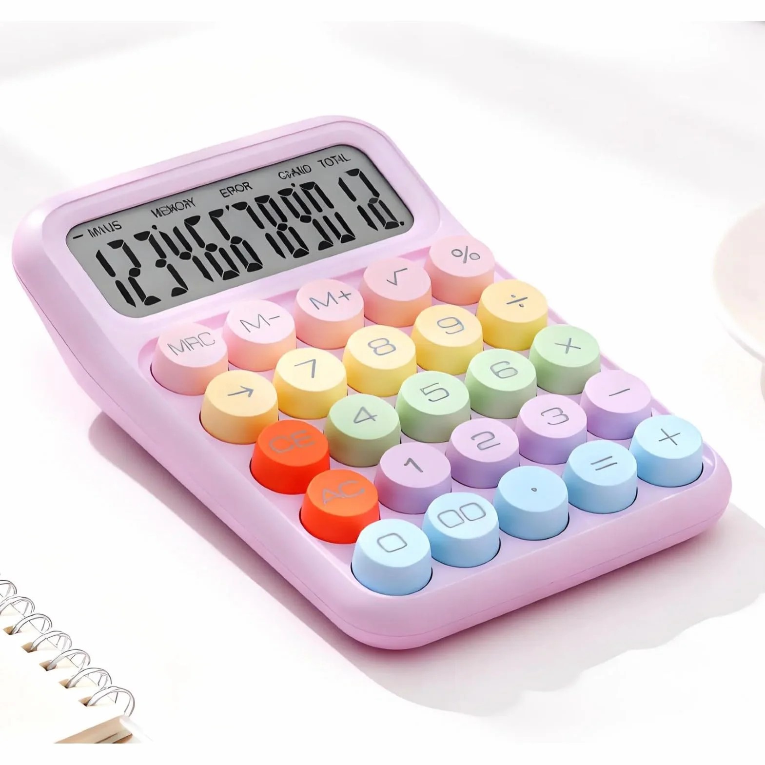 Calculatrice électronique clavier mécanique violette pour maison, école, bureau