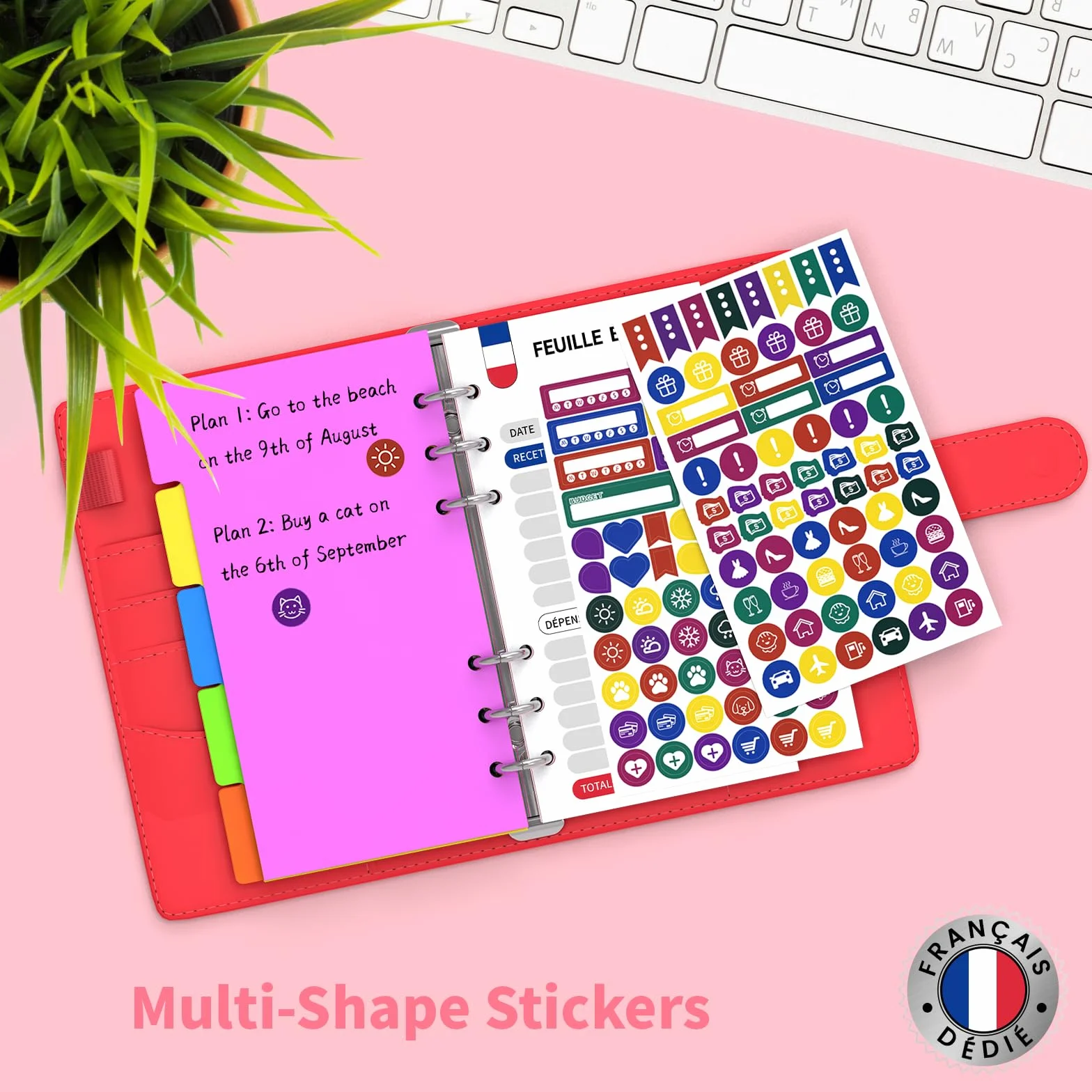 Classeur Budget A6 Enveloppe Budget Carnet Planner Organisateur Rouge