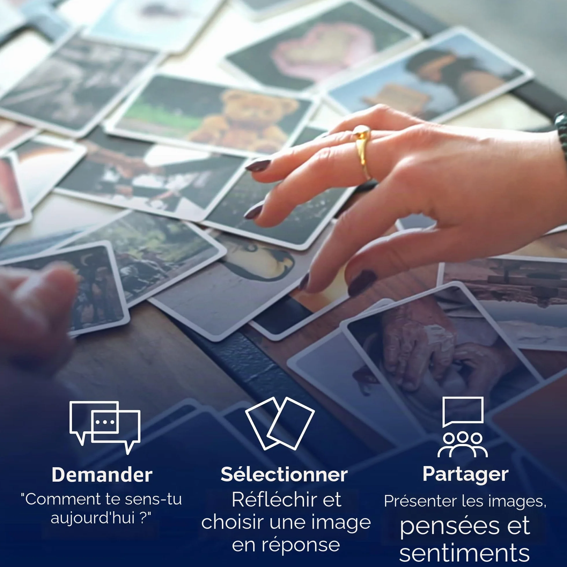 Cartes de coaching Mondes sentimentaux | 52 cartes d'image pour thérapie et intelligence émotionnelle