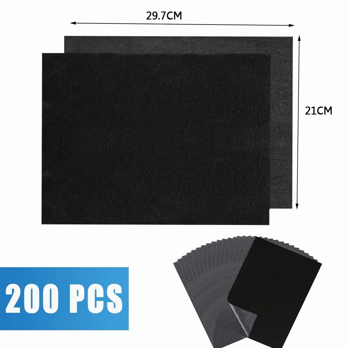 Papier de Copie Carbone A4 Graphite Transfert 200 Pièces pour Traçage sur Bois Toile Tissu