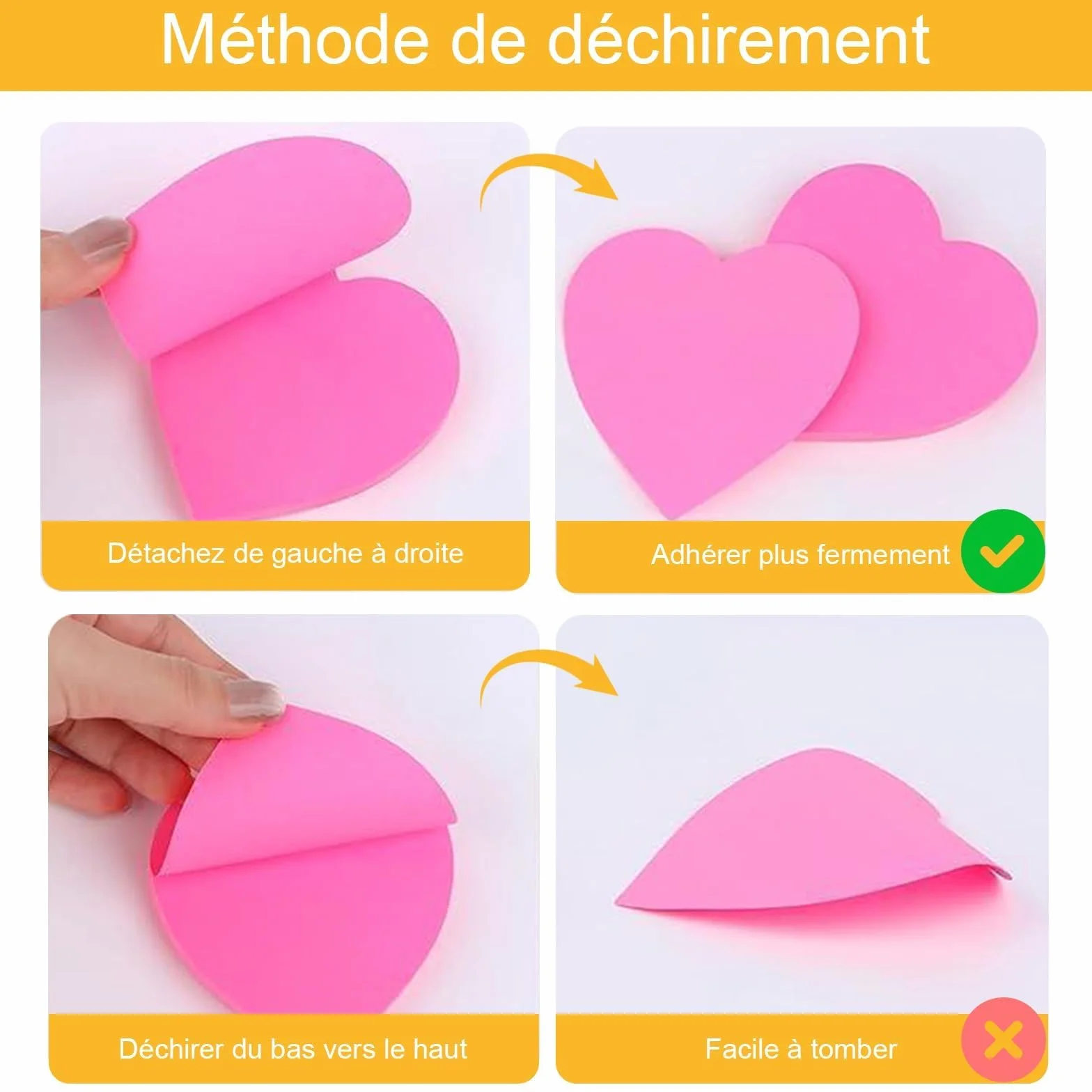 Autocollantes en Cœur 240 Pièces, 8 Couleurs Feuilles Forme De Coeur Auto-Adhésif Notes Adhésives Sticky Notes Repositionnables pour Bureau École (7cm)