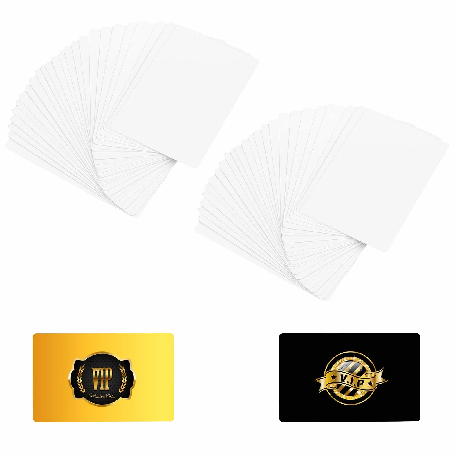 KINBOM 50 Pièces Cartes de Visite Vierge Métal Sublimation Recto-Verso 0,22mm