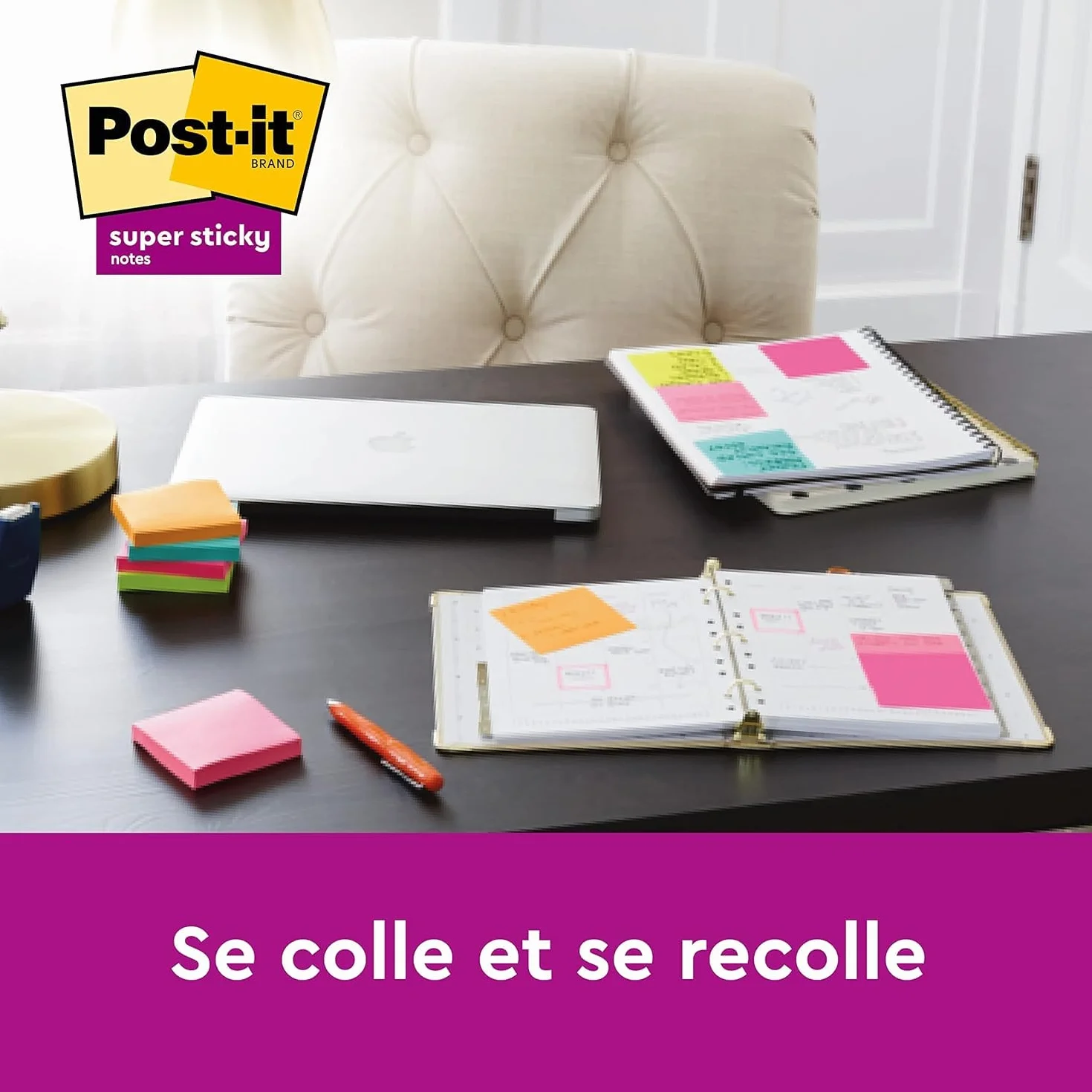 Post-it Notes Autocollantes Super Sticky Cosmic 6 Blocs 76 mm x 76 mm 90 Feuilles par Bloc