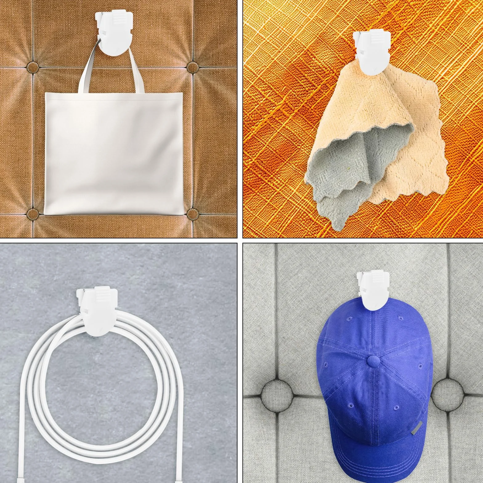 Tinoaly Pinces à Cubicules, Clips Cabine en Plastique pour Murs en Tissu Crochets Muraux (15pcs, Blanc)