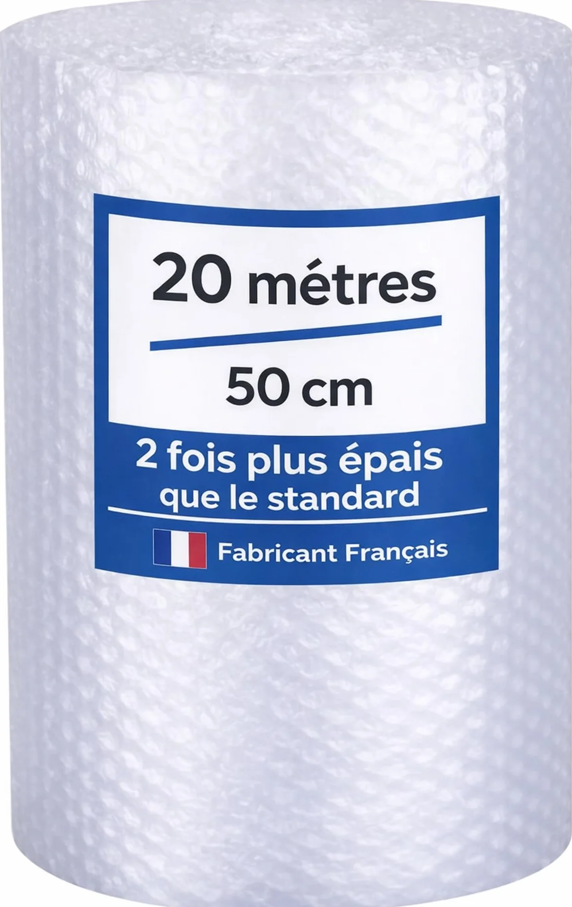 Rouleau Papier Film à bulles 20 m x 50 cm Fabriqué en France Papier Bulle Épaisseur Renforcée