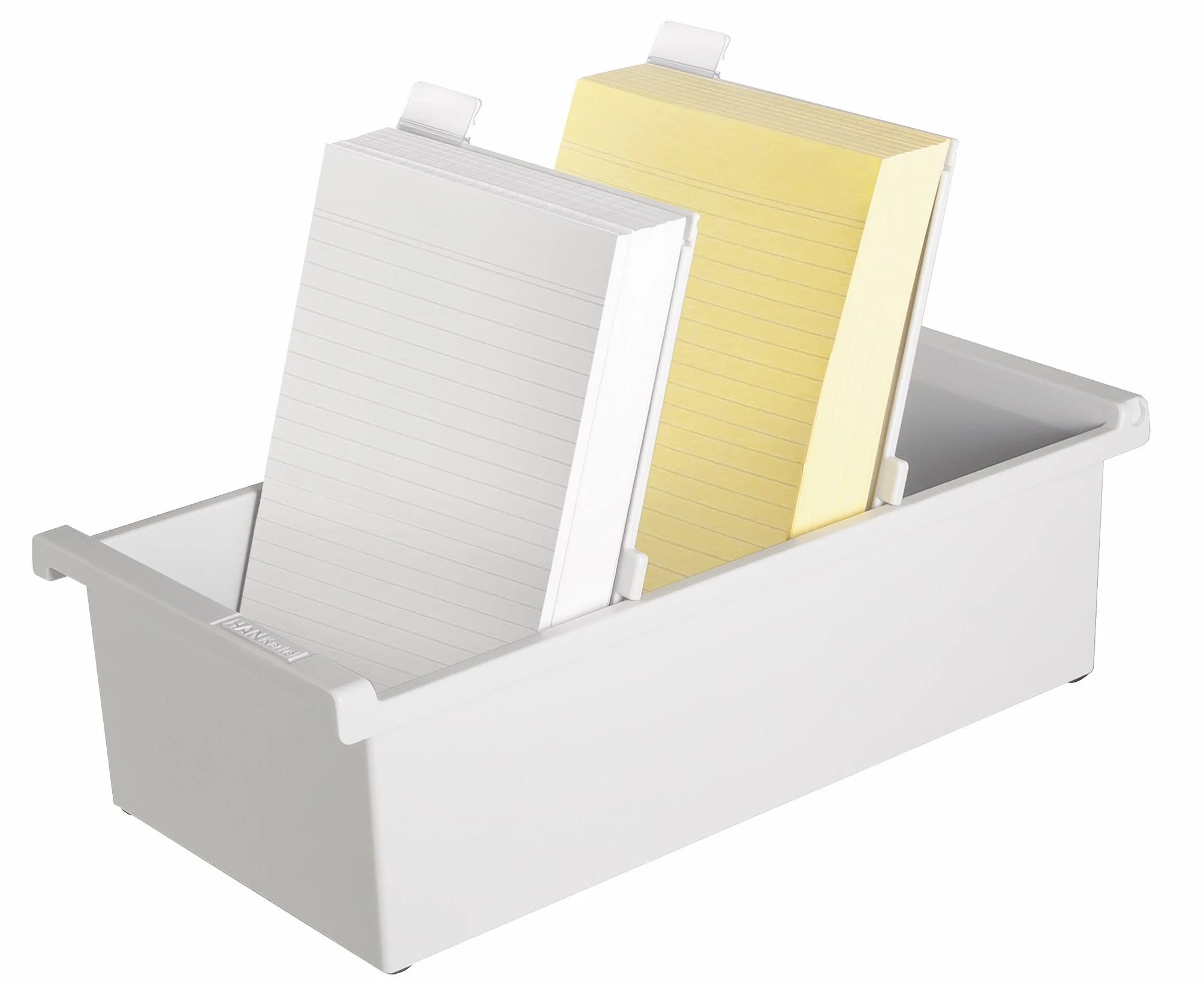 HAN 955-0-1-11 bac à fiches A5 vert, pour 1300 fiches, 2 séparateurs à onglet, gris clair