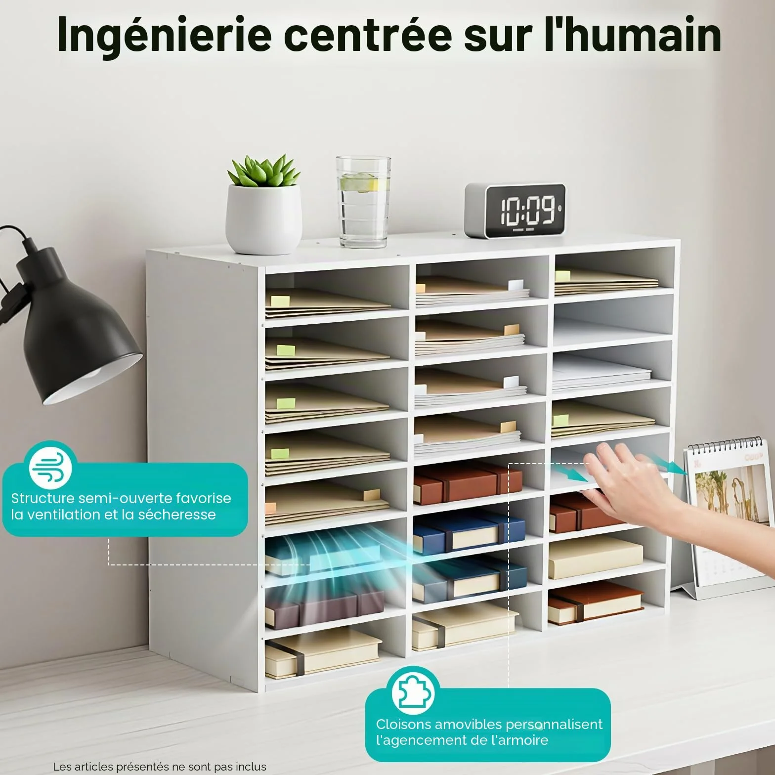 Bac à courrier A4 24/36 compartiments Organisateur de bureau Range document