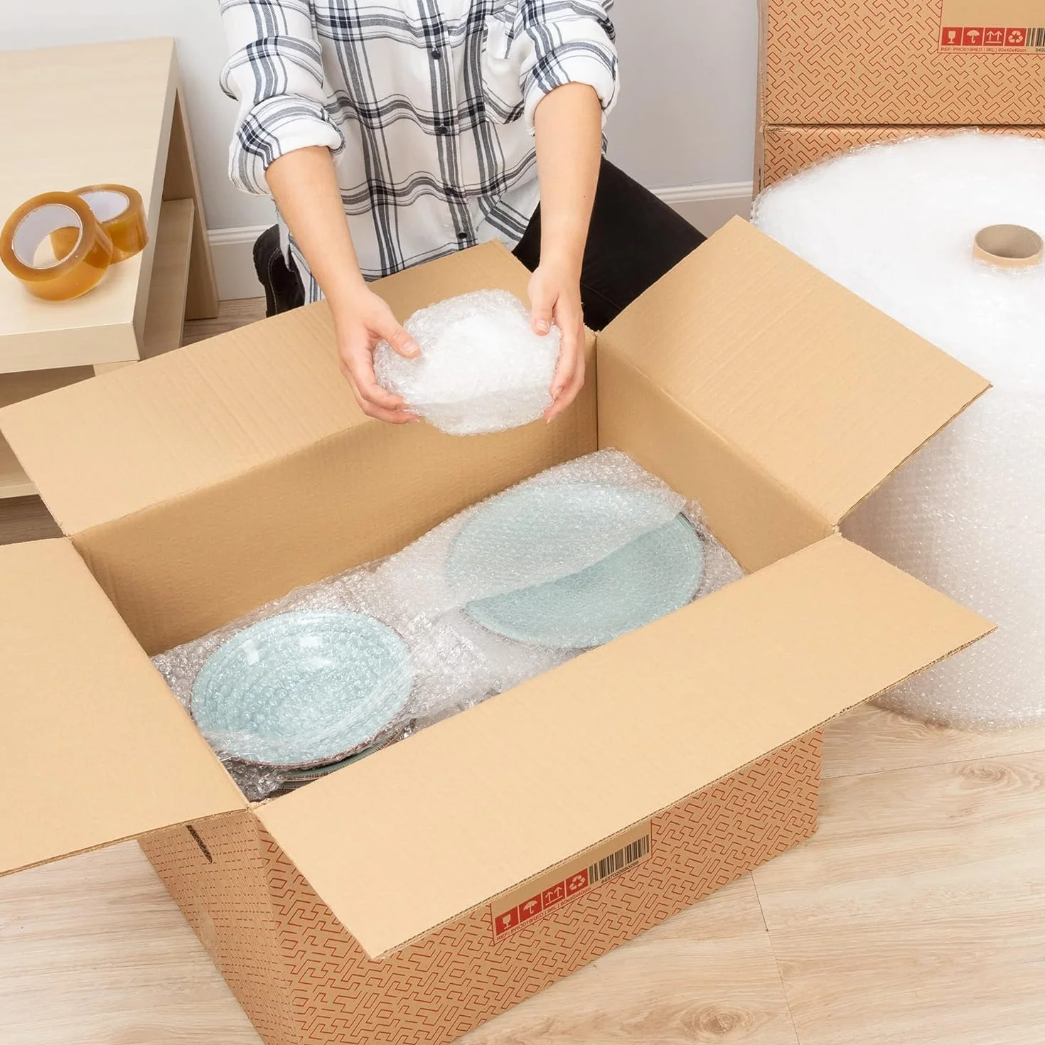 Papier à bulles d'emballage 50 cm x 100 m pour protection objets fragiles