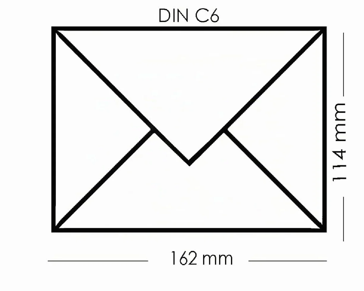 Enveloppes DIN C6 114 x 162 mm Lot de 50, fermeture humide, couleur crème