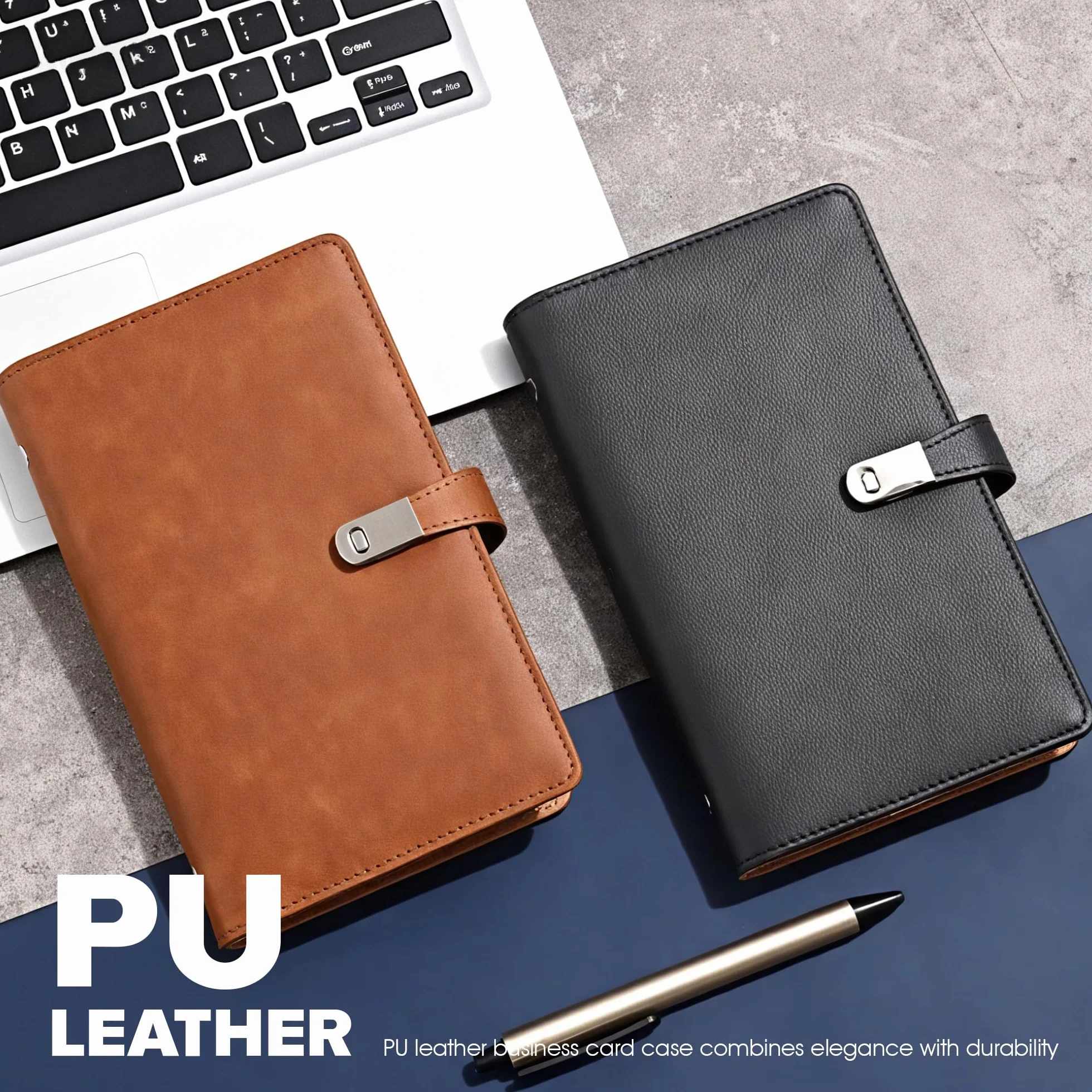 Porte Carte de Visite A6 Classeur Album Professionnel Range Pochette Marron