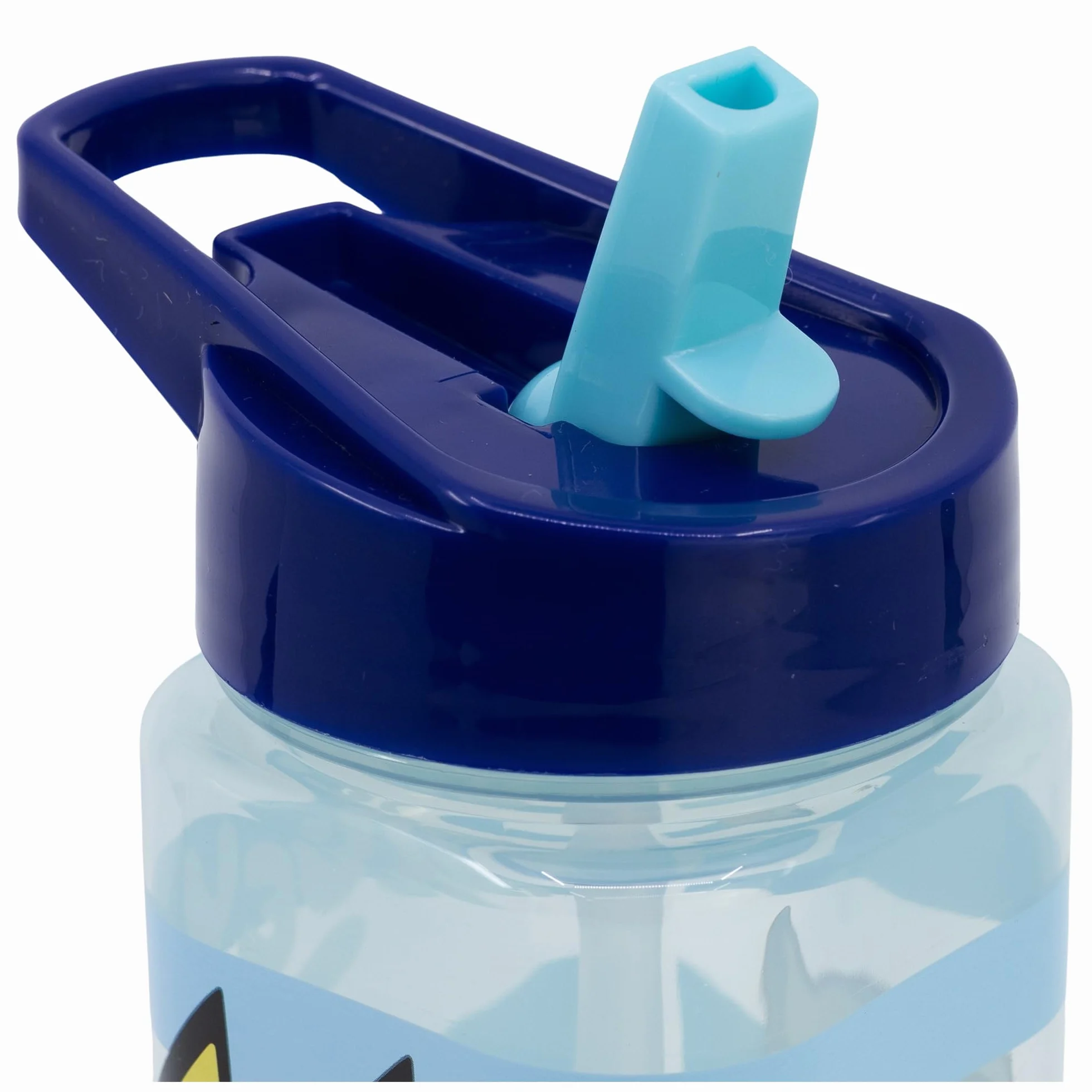 STOR Gourde Réutilisable Bluey avec Paille Intégrée 530ml Sans BPA Bouteille Eau Plastique Carrée Enfant